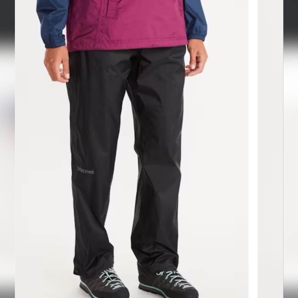 MARMOT Women's PreCip Eco Full-Zip Waterproof Black Pants Size L Hiking Camping